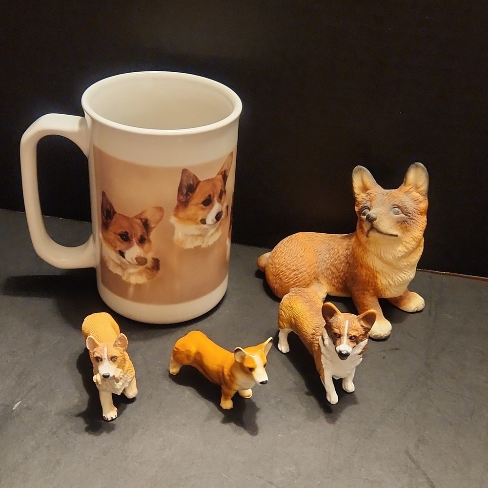 🐕 Welsh Corgi collection cup and figurines